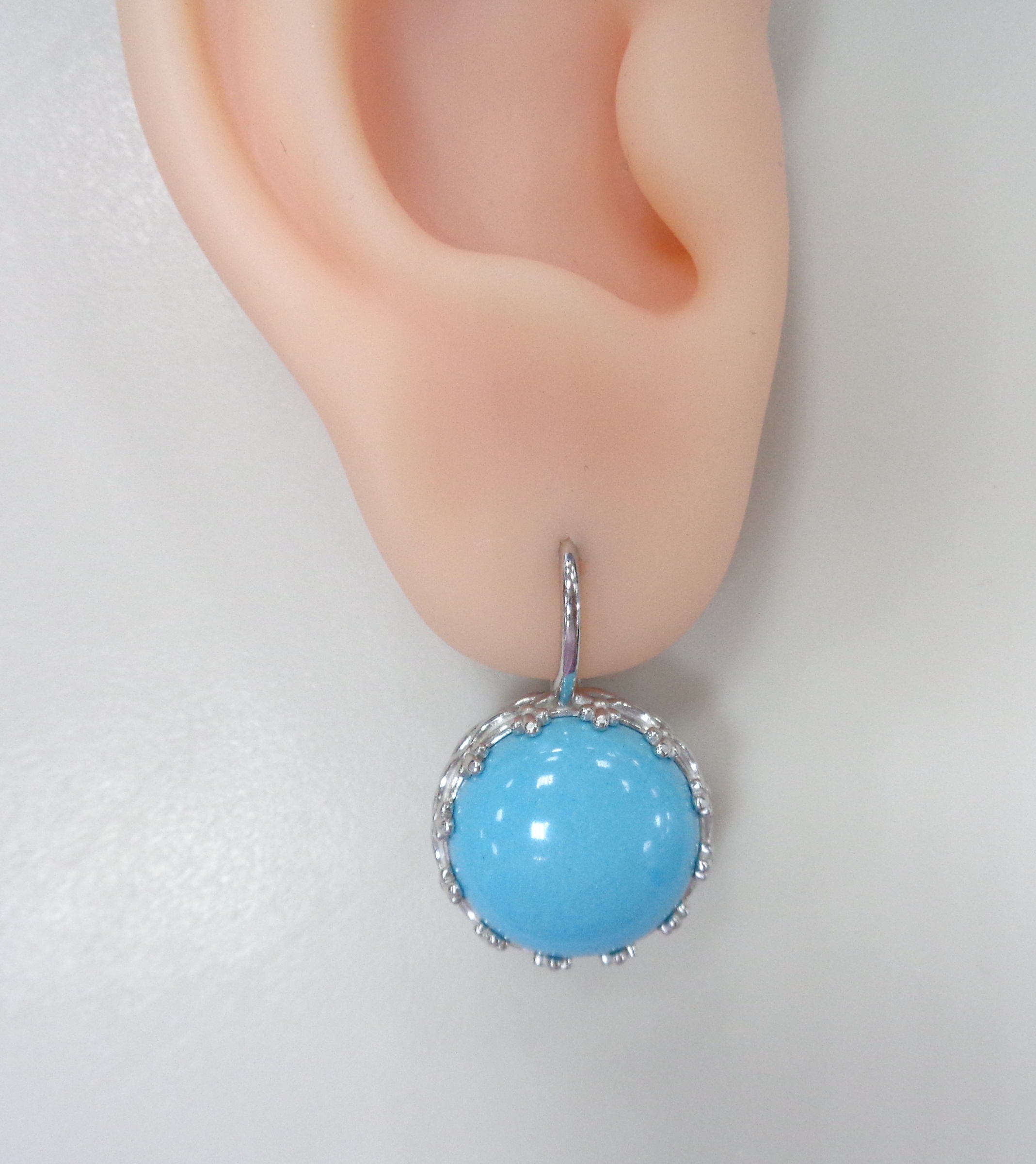 Серебряные серьги с бирюзой